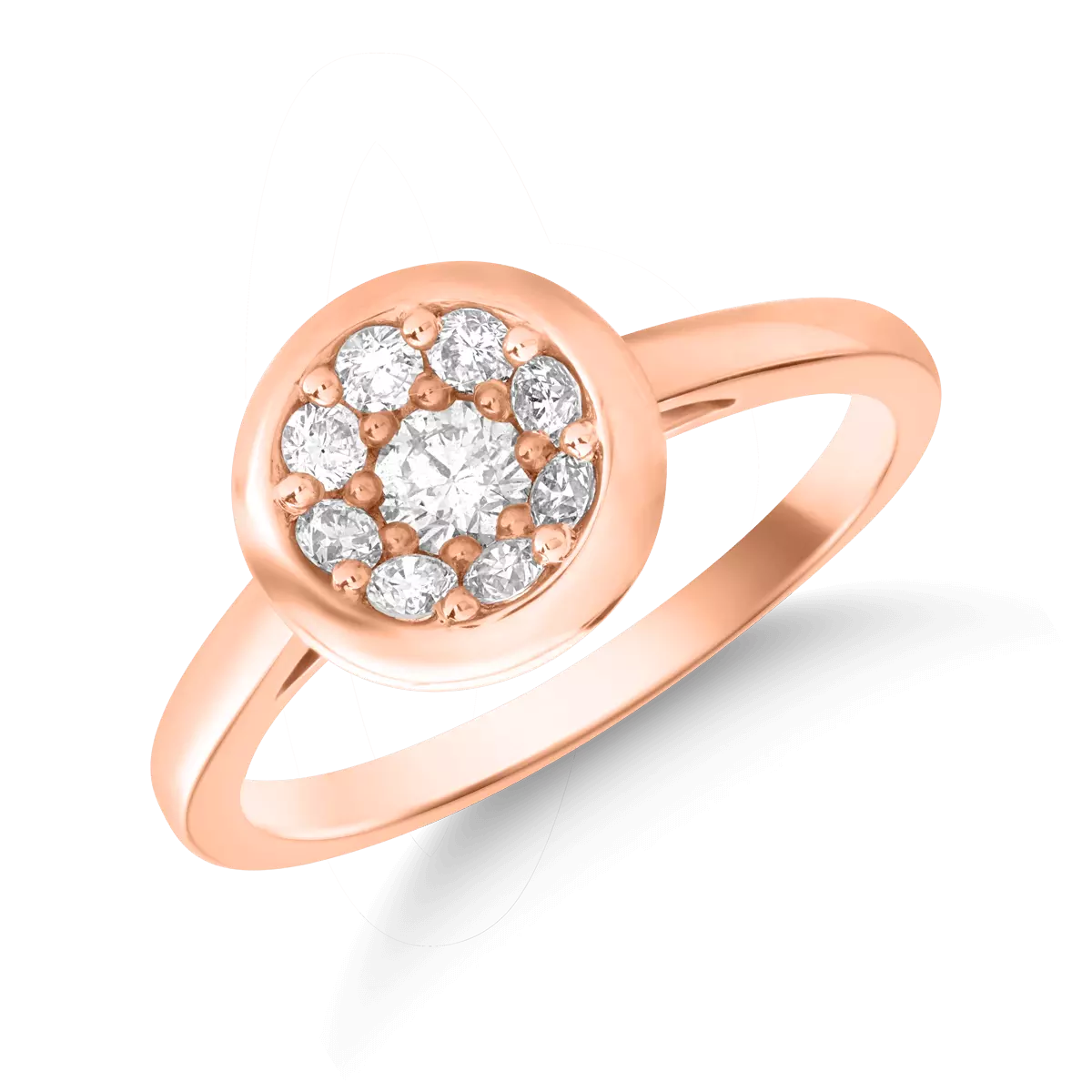 Inel din aur roz de 14K cu diamante de 0.43ct