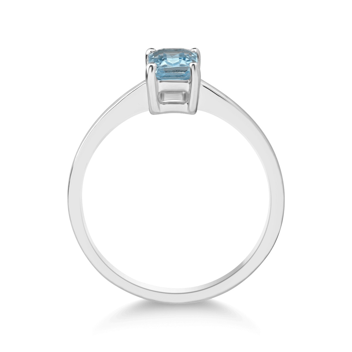 Gyűrű 14K-os fehér aranyból 0,69ct swiss blue topázzal