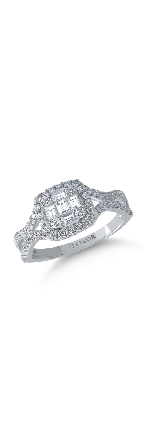 14K white gold ring with 0.67ct diamonds