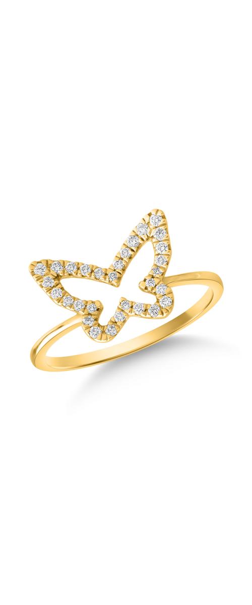 18K yellow gold ring with 0.166ct diamonds