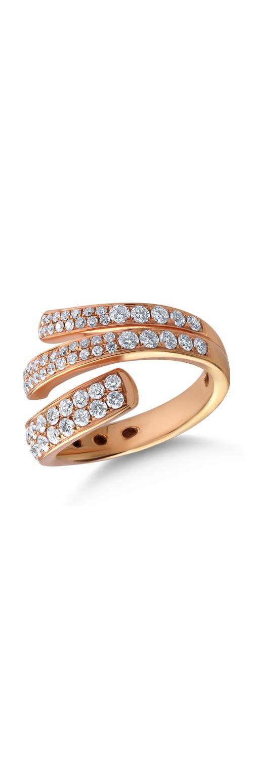 18K rose gold ring with 1.18ct diamonds