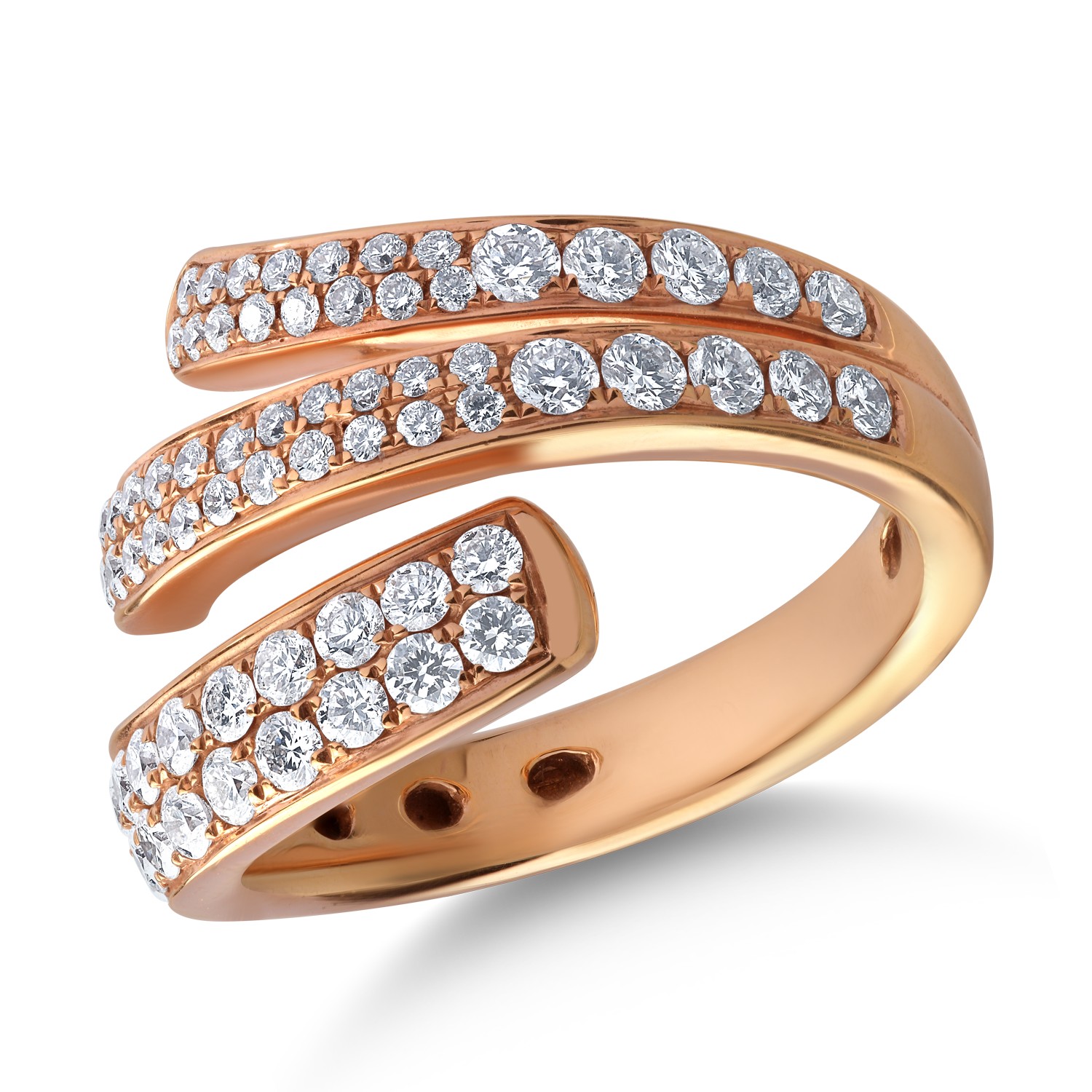 Inel din aur roz de 18K cu diamante de 1.18ct