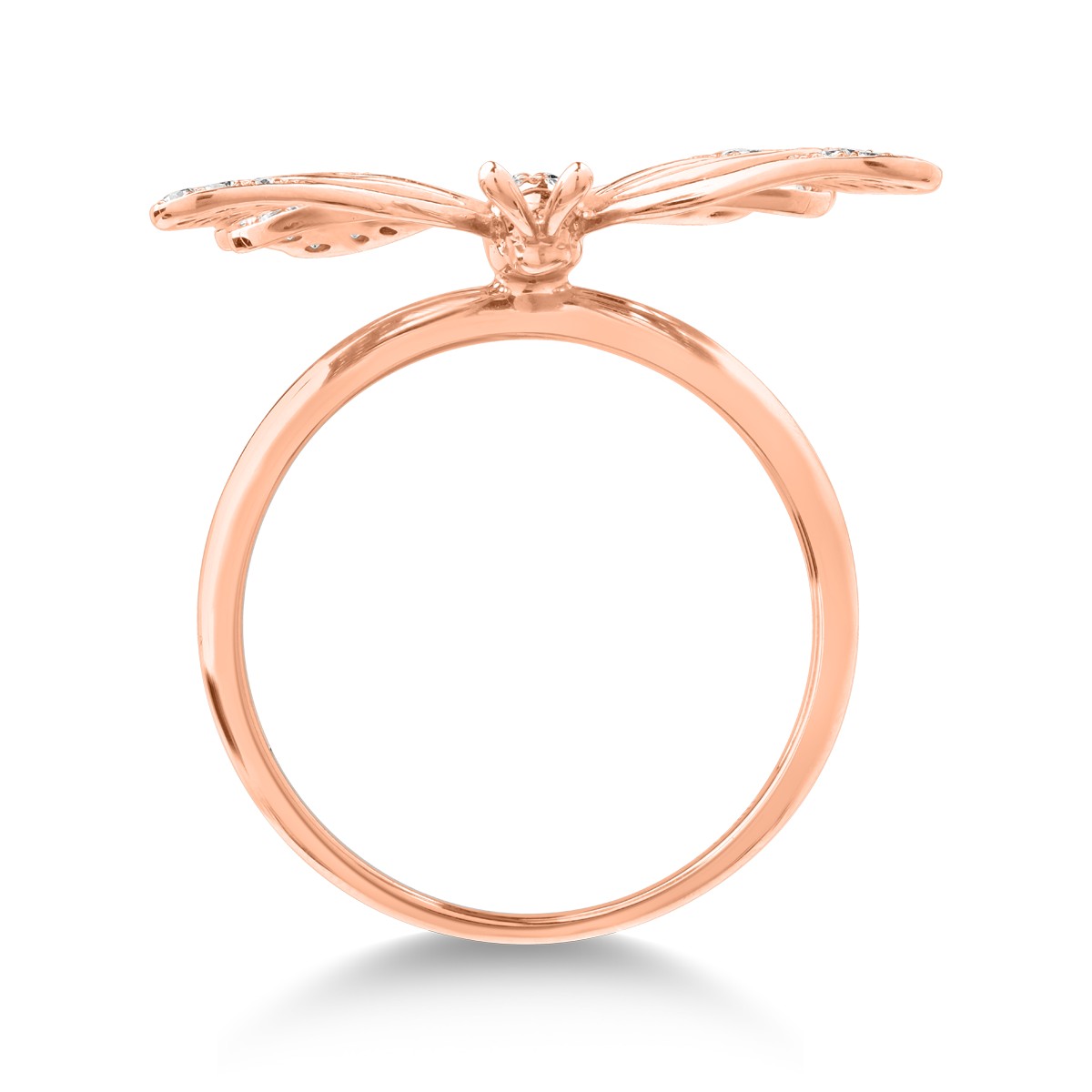 18K rózsaszín arany gyűrű 0.55ct gyémántokkal
