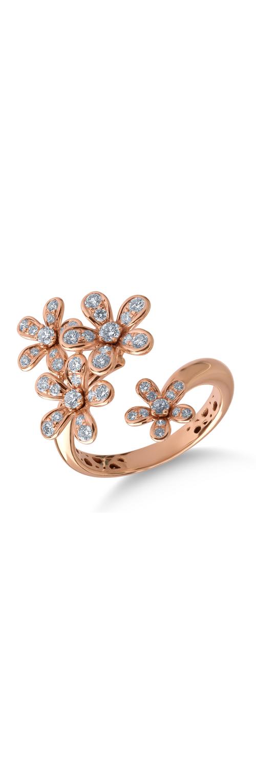 18K rose gold ring with 0.67ct diamonds