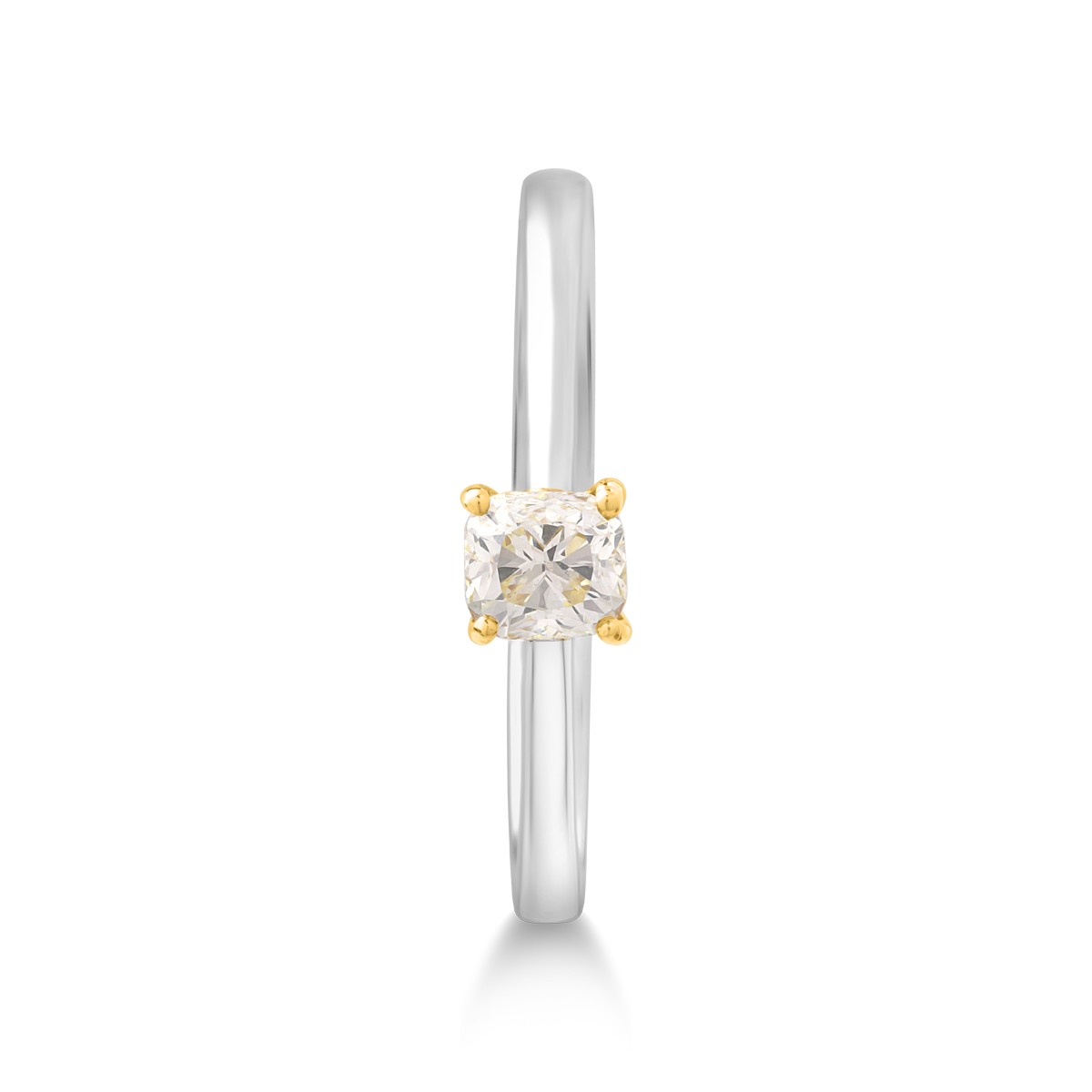 Inel din aur alb de 18K cu diamant maro de 0.32ct