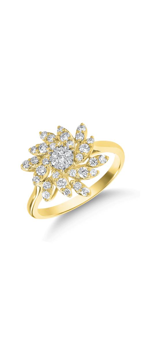 Gyűrű 14K-os sárga aranyból 0.5ct gyémánttal