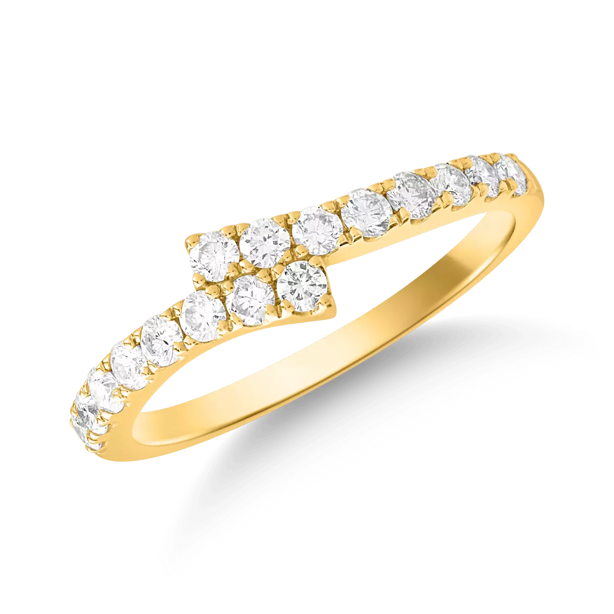 14K yellow gold ring with diamonds of 0.34ct