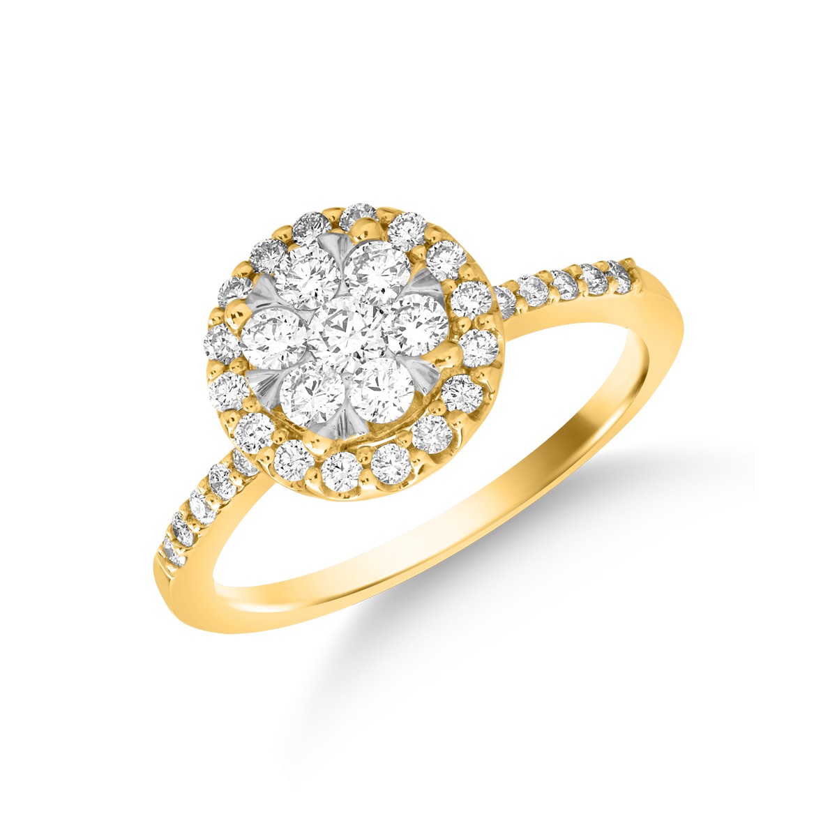 14 k sárga arany gyűrű gyémánt 0.5ct