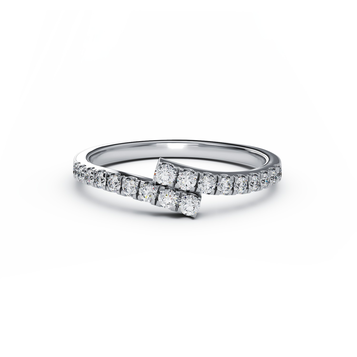 14K white gold ring with 0.34ct diamonds