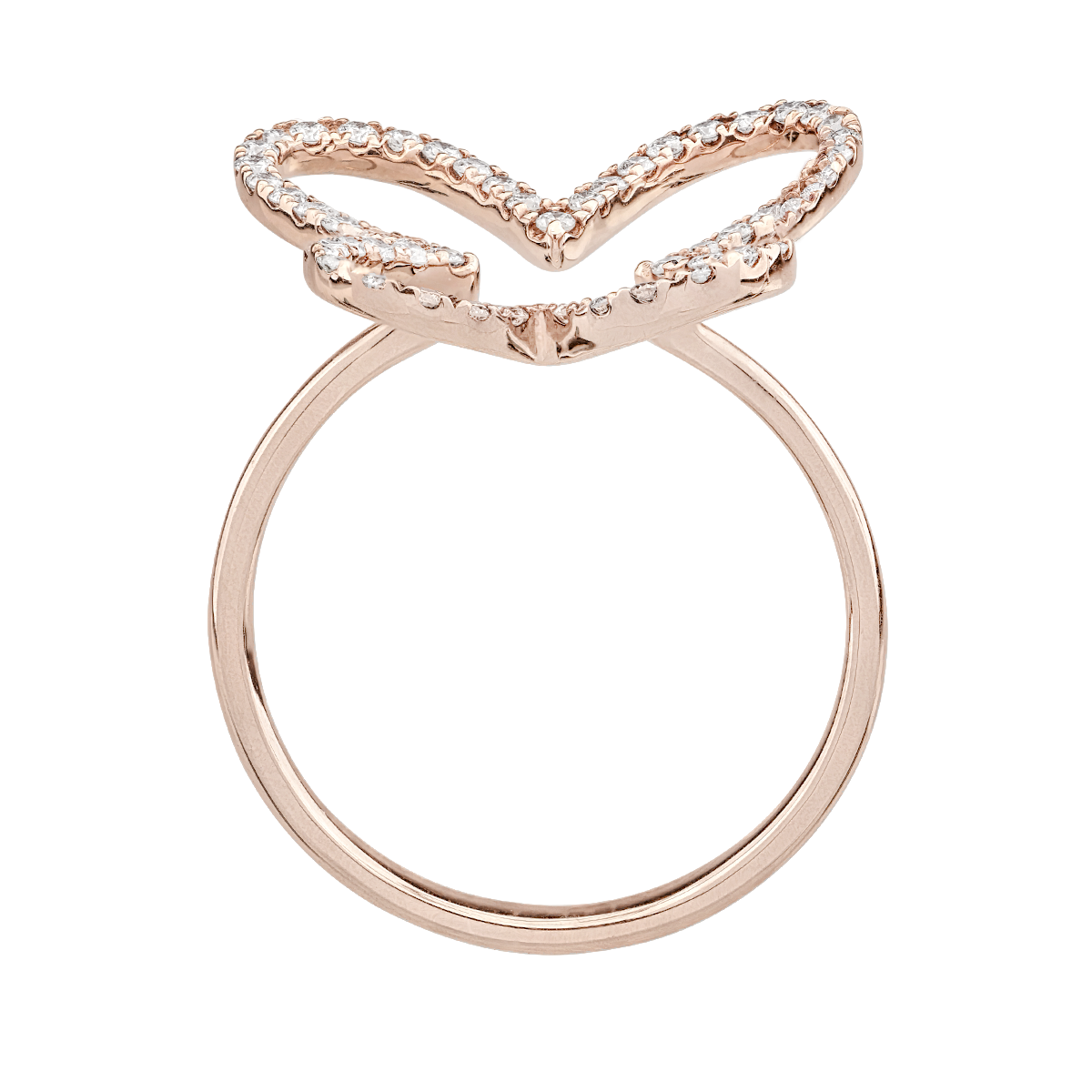 18K rózsaszín arany gyűrű 0.48ct gyémántokkal