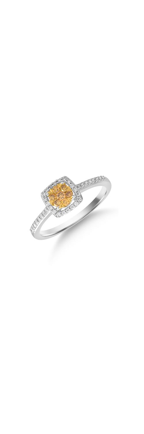 14K sárga-fehér arany gyűrű 0.29ct gyémántokkal