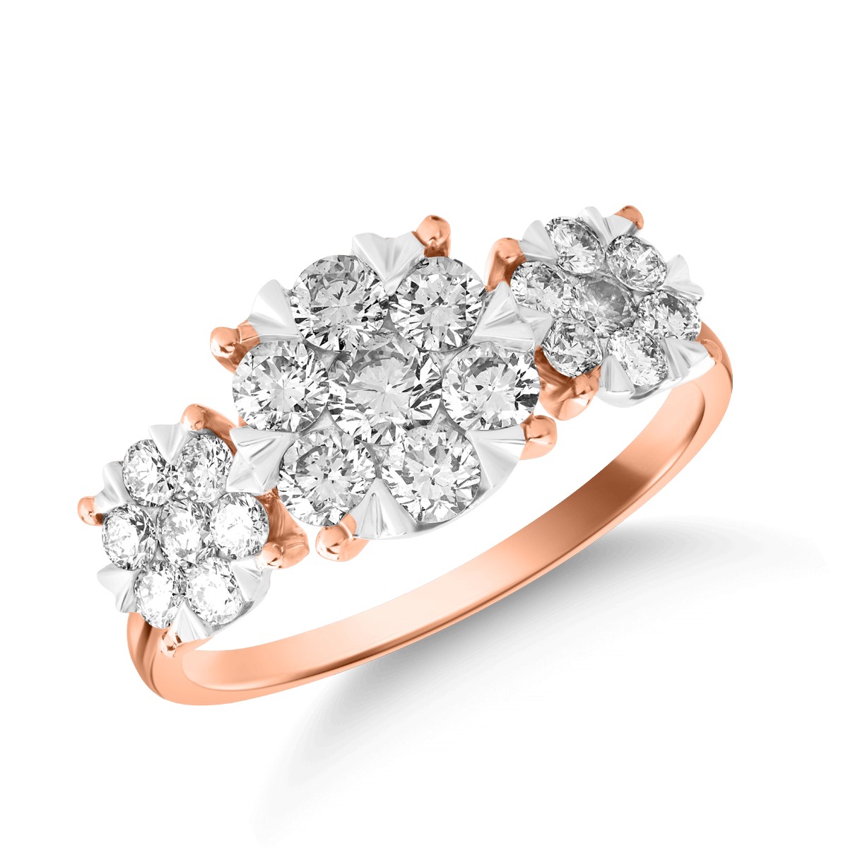 18K rose gold ring with 1ct diamonds