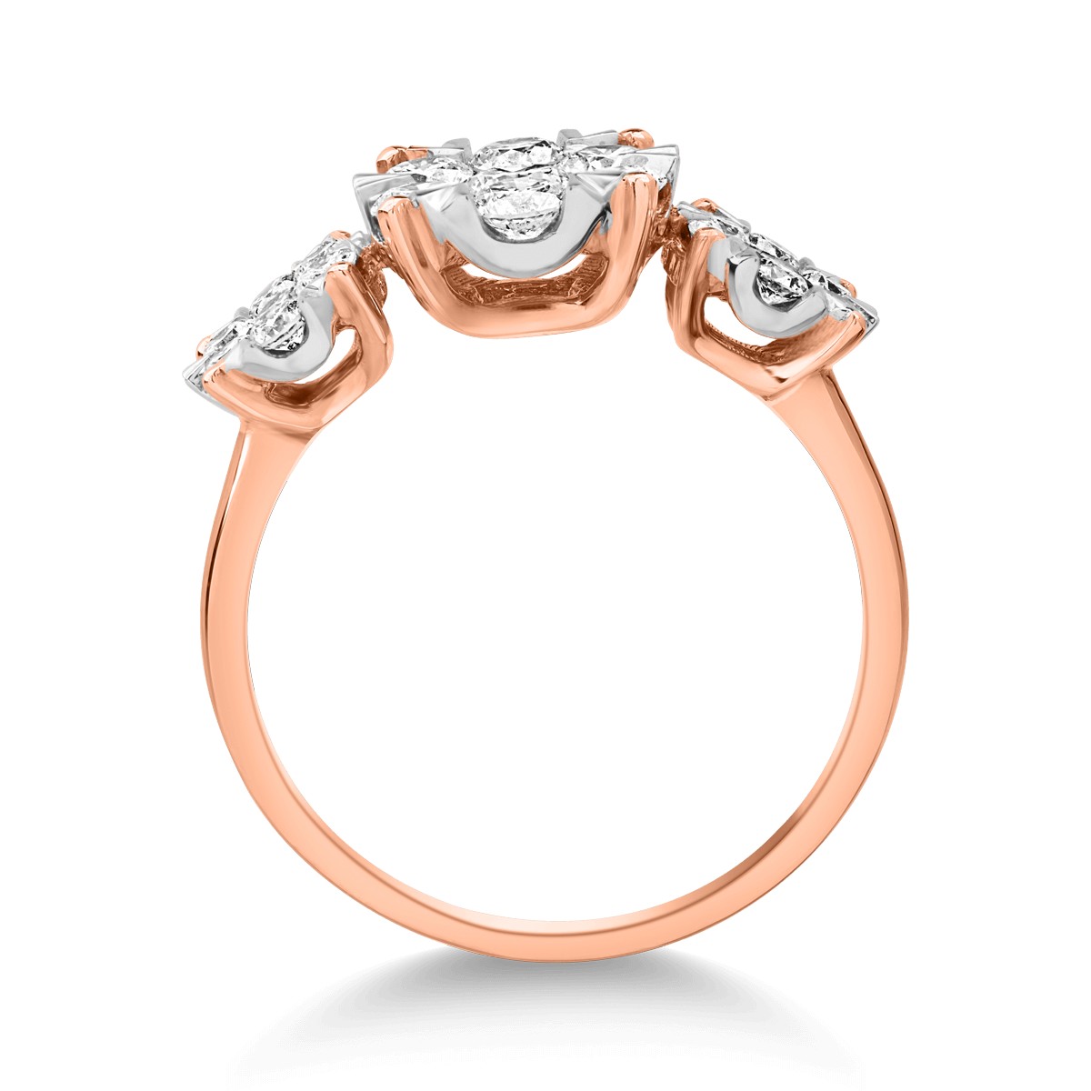 Gyűrű 18K-os rózsaszín aranyból 1ct gyémánttal