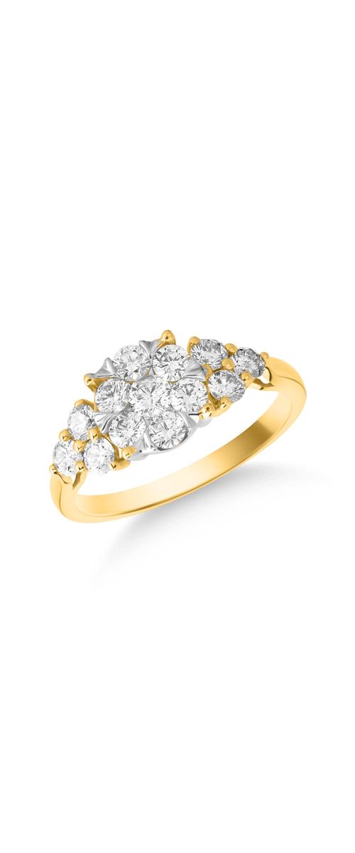 Inel din aur galben de 18K cu diamante de 1ct