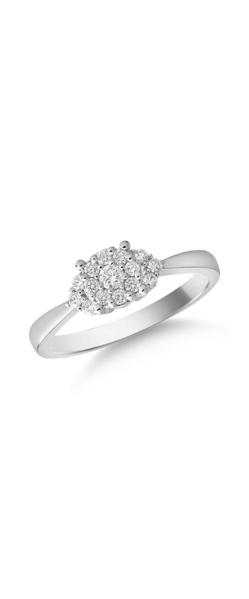 18k fehér arany gyűrű 0.22ct gyémántokkal