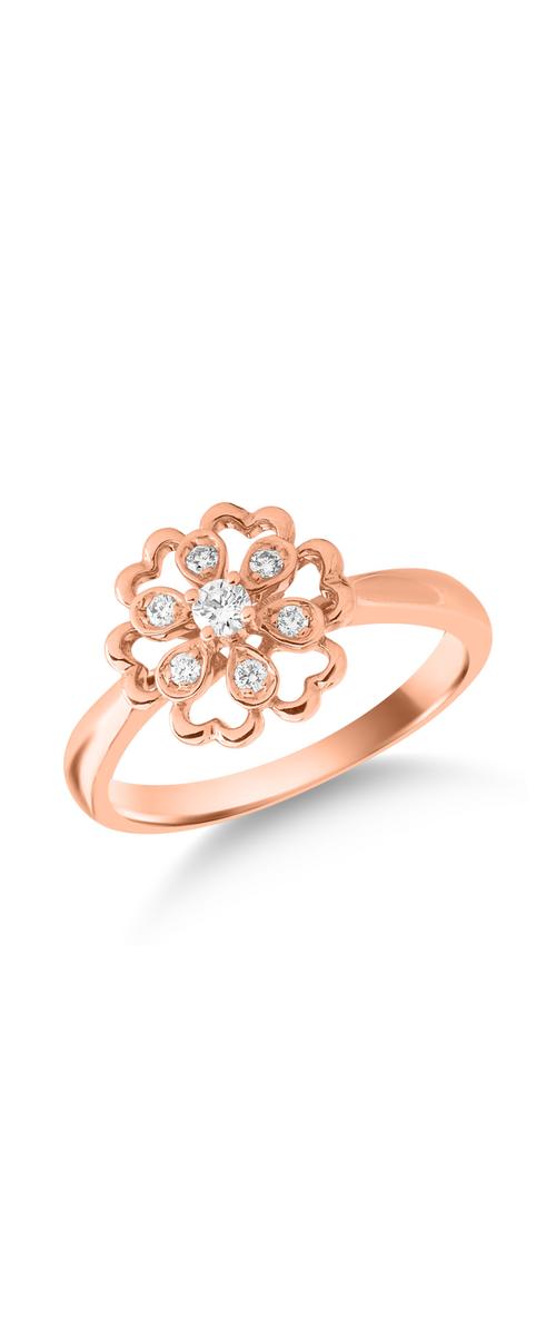 18k rose gold ring with 0.11ct diamonds
