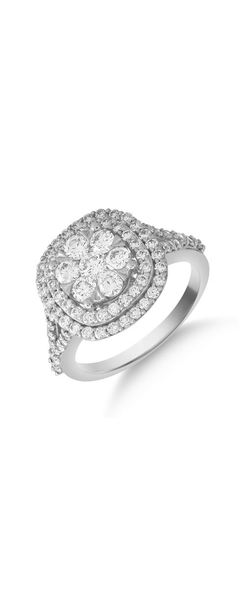 18K white gold ring with 0.75ct diamonds