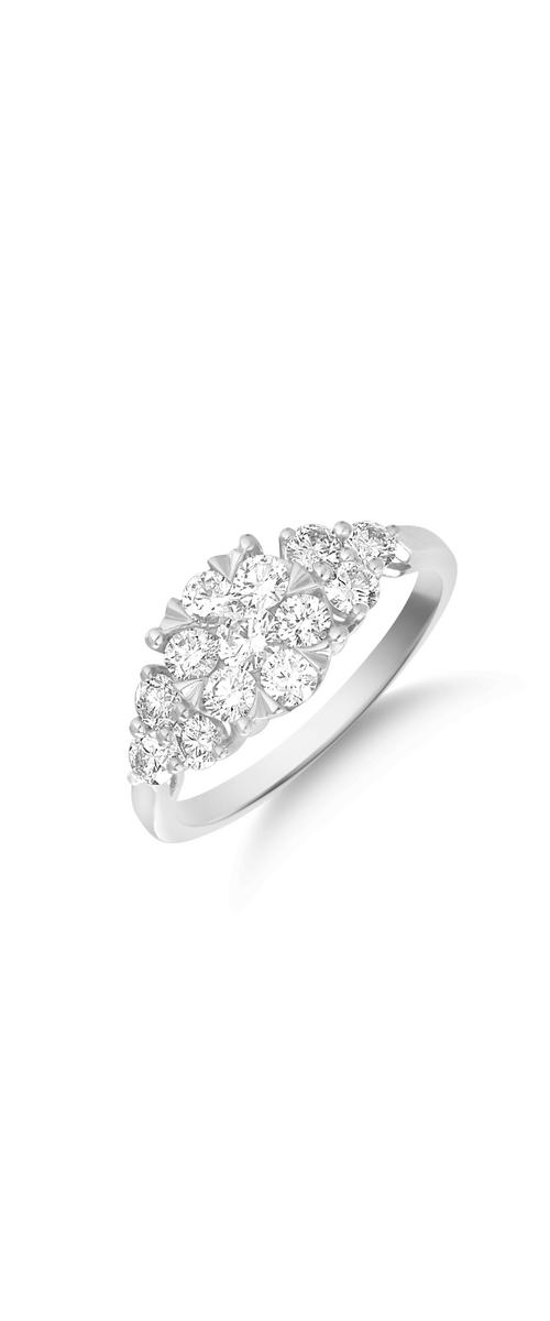 Gyűrű 18K-os fehér aranyból 1ct gyémánttal