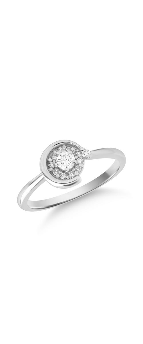 18 k fehér arany gyűrű gyémántokkal 0,204ct