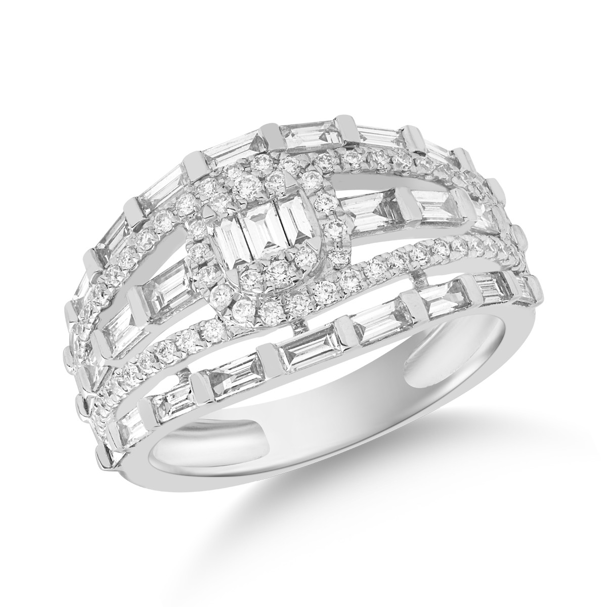 18 k fehér arany gyűrű 1,02ct gyémántokkal