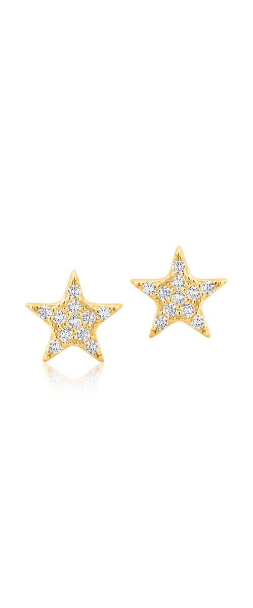 14K yellow gold star earrings