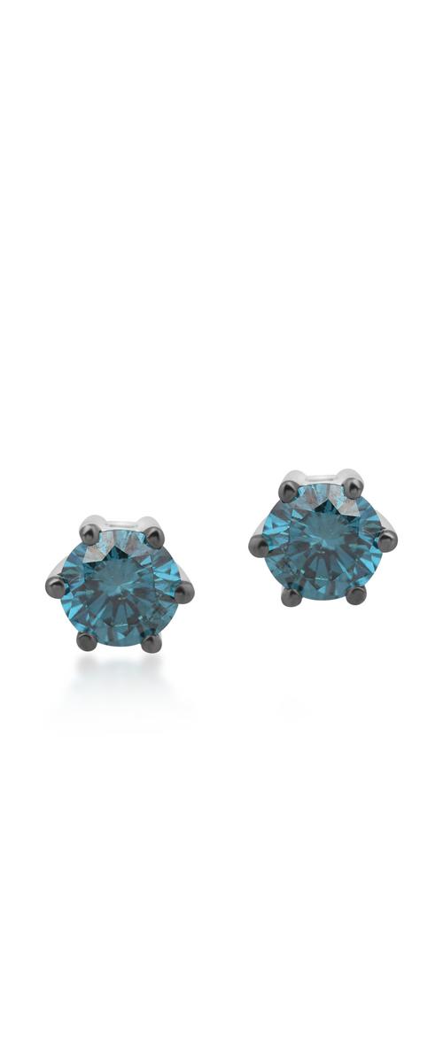 18K white gold earrings with 0.39ct blue diamonds