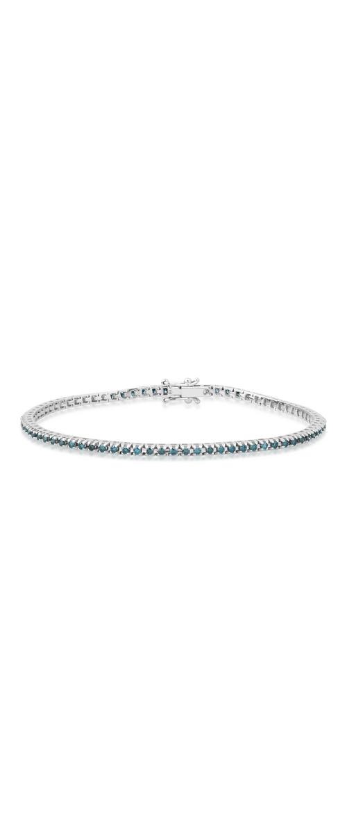 18K white gold tennis bracelet with blue diamonds of 0.95ct