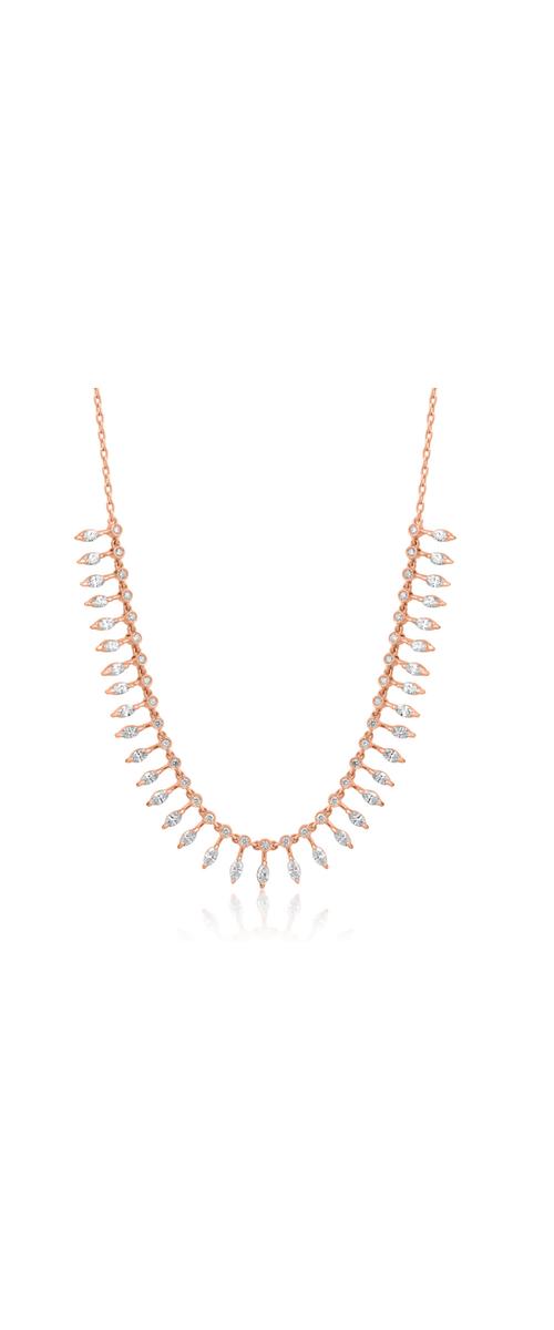 18K rose gold necklace with diamonds of 2.01ct