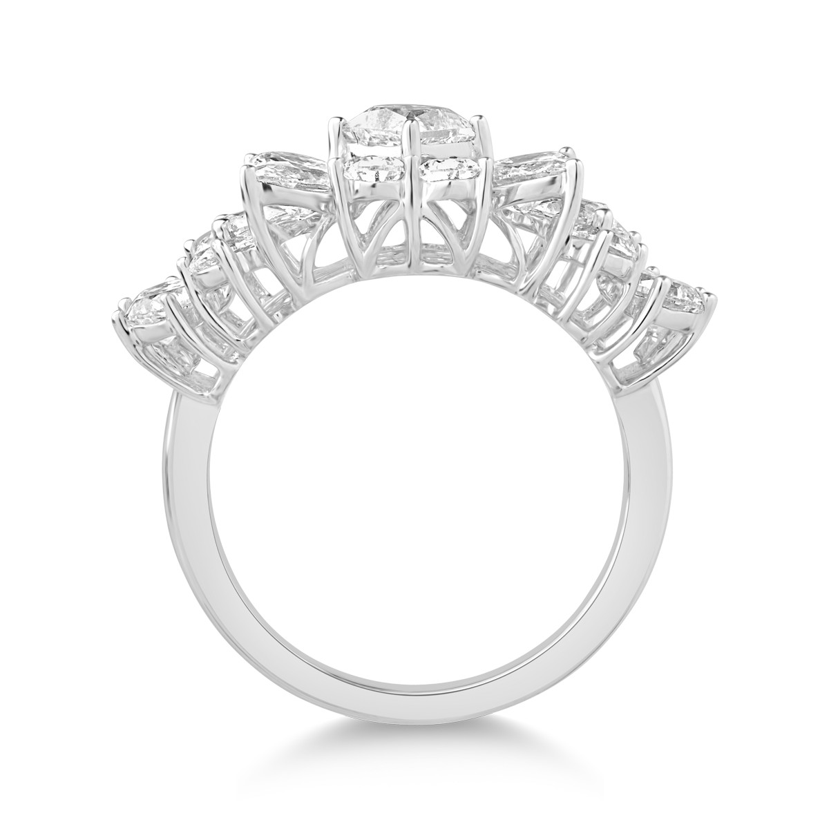 18K бял златен пръстен с диаманти от 1.33ct