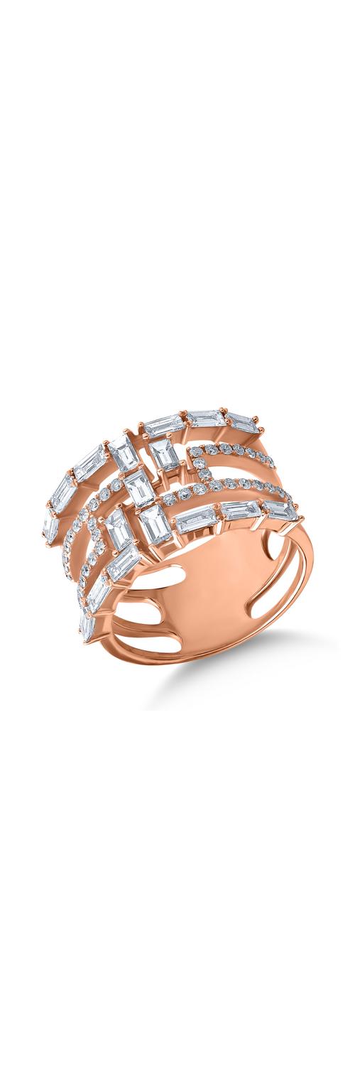 Inel din aur roz de 18K cu diamante de 1.62ct