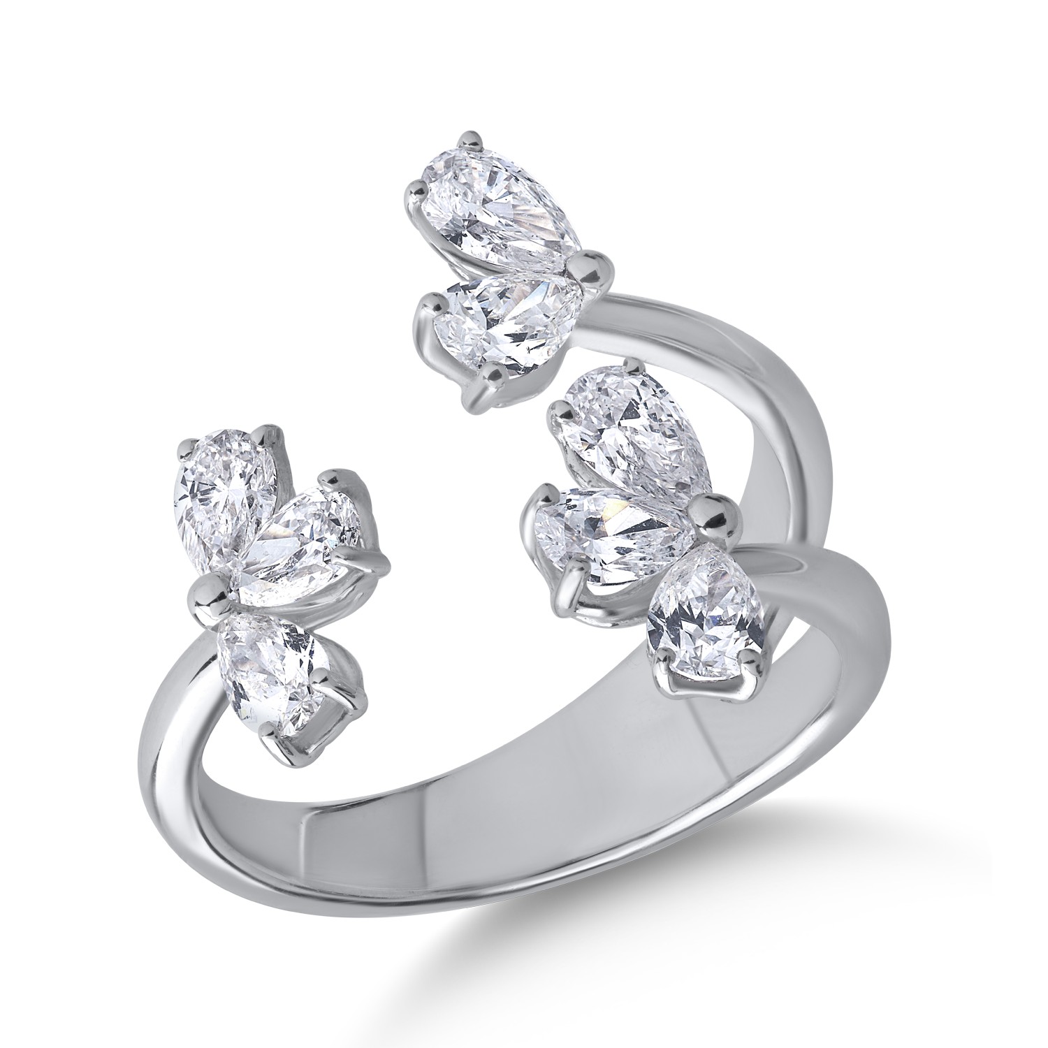 18K fehérarany gyűrű 1.3ct gyémántokkal