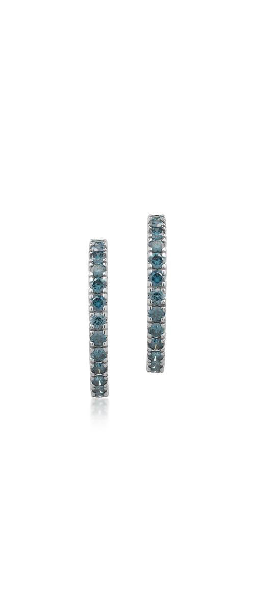 18K white gold earrings with 1.1ct blue diamonds