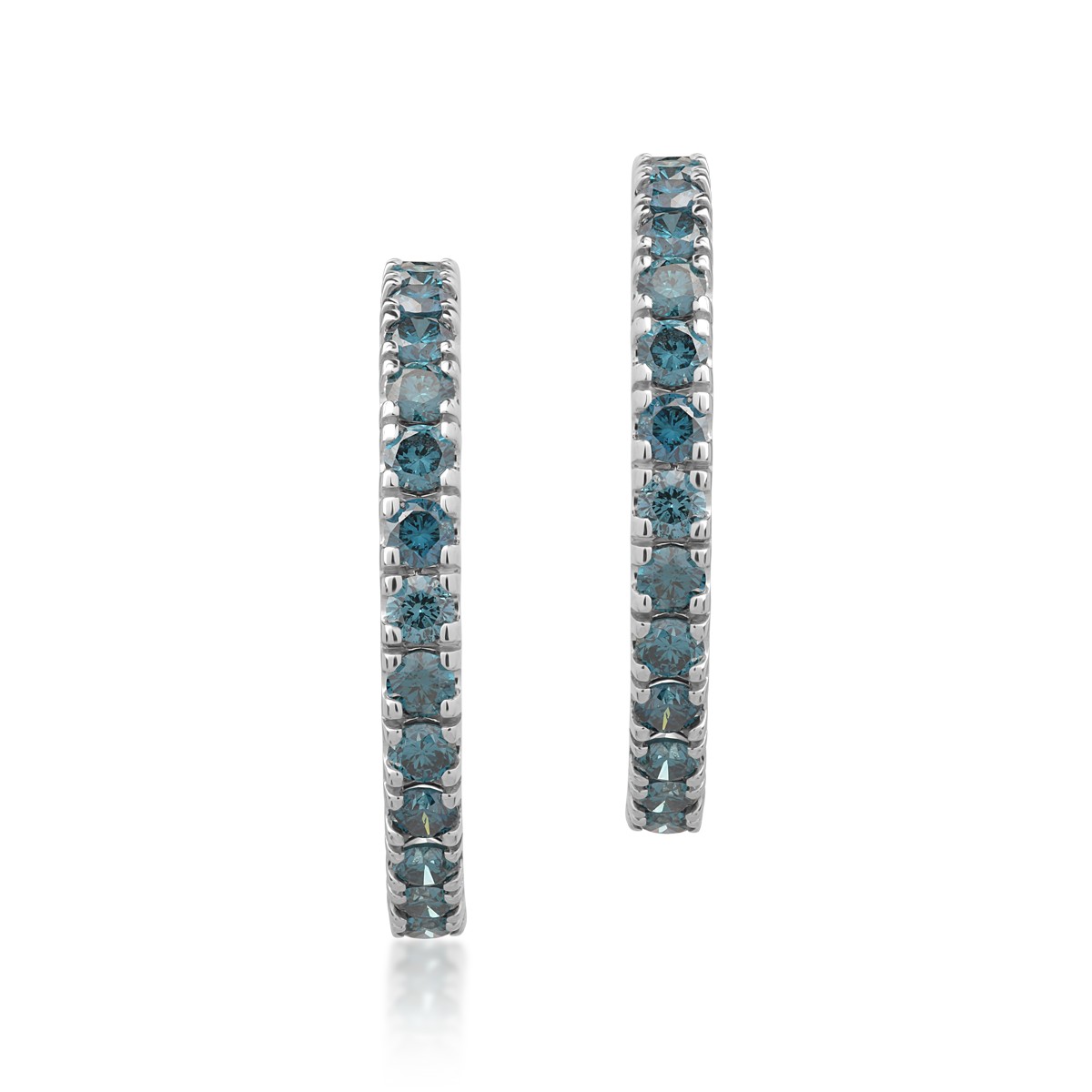 18K fehérarany fülbevaló 1.1ct kék gyémántokkal