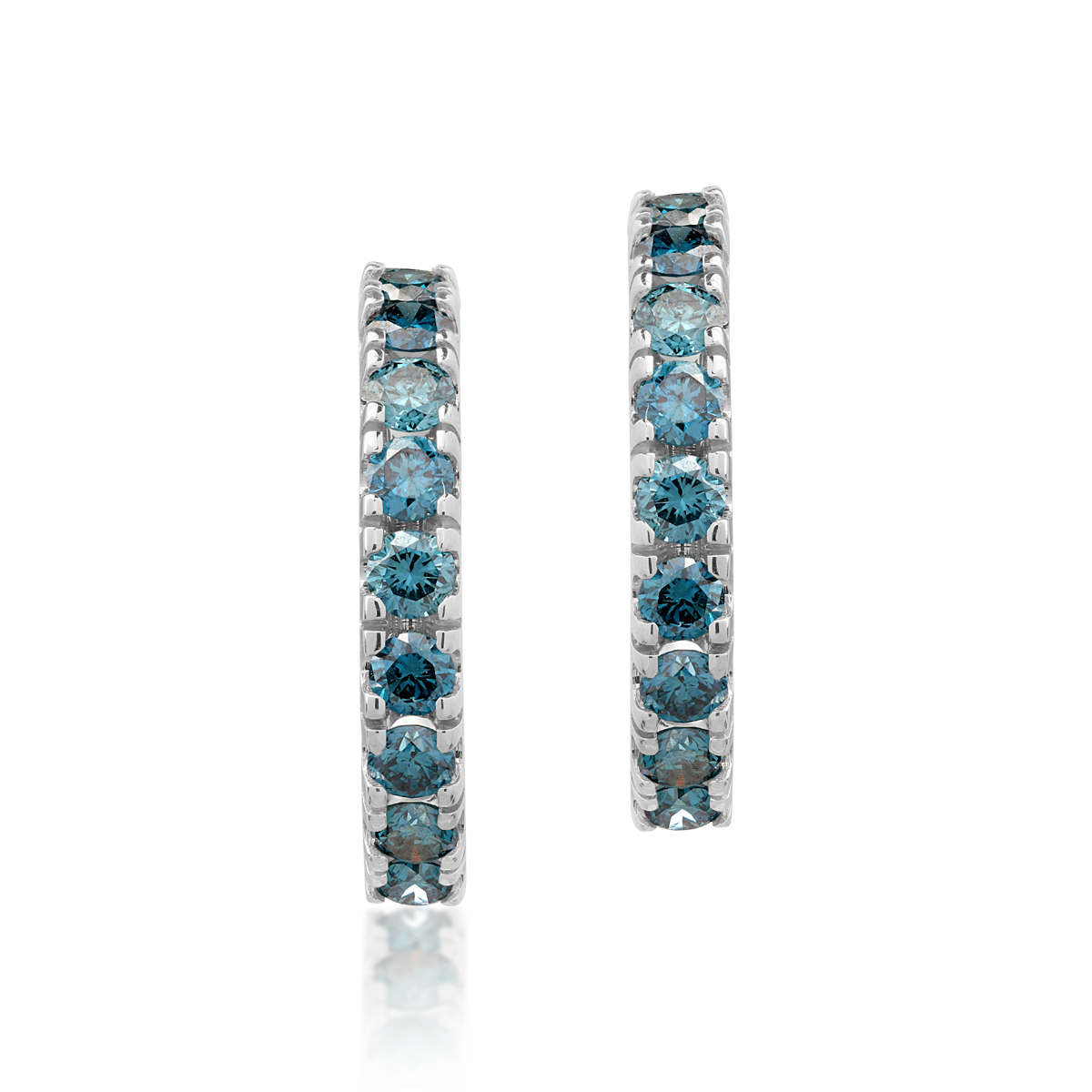 Cercei din aur alb de 18K cu diamante albastre de 0.8ct image7