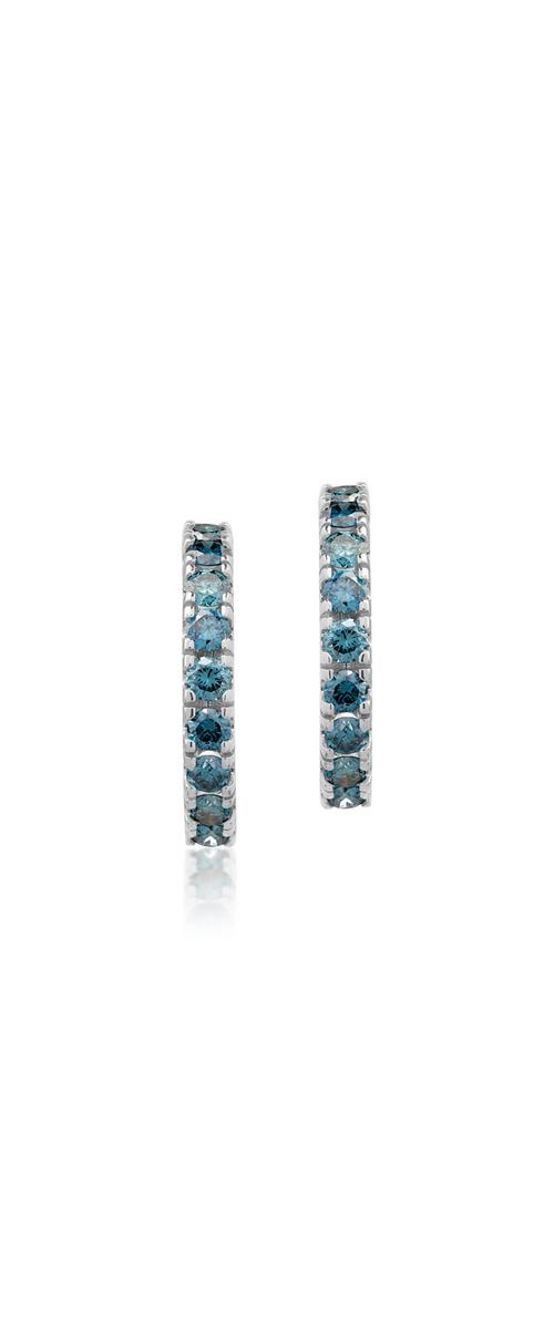 18K white gold earrings with 0.8ct blue diamonds