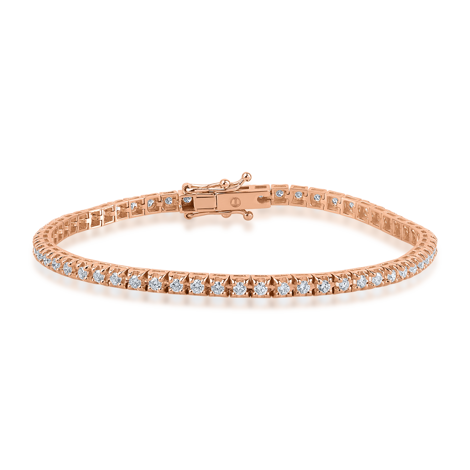 Rose gold tennis bracelet with 1.25ct diamonds