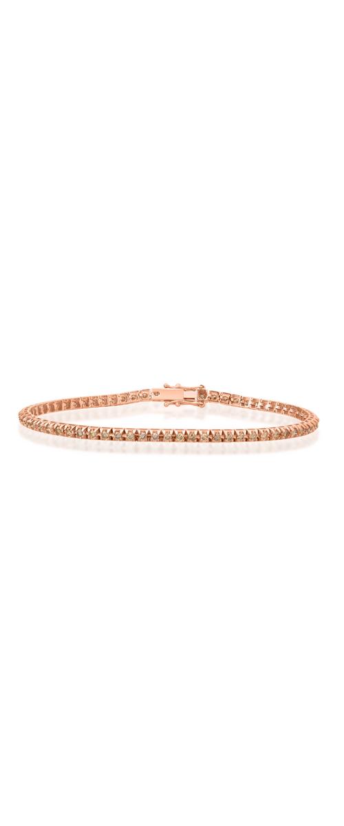 18K rose gold tennis bracelet with 1.15ct brown diamonds