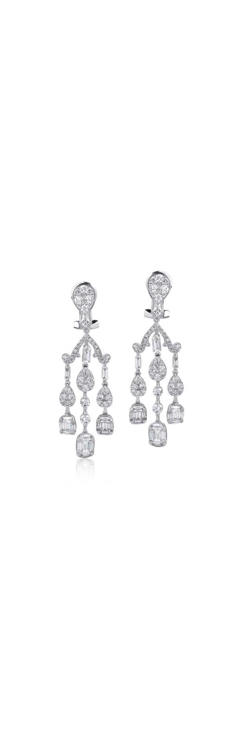 18K white gold earrings with 3.36ct diamonds