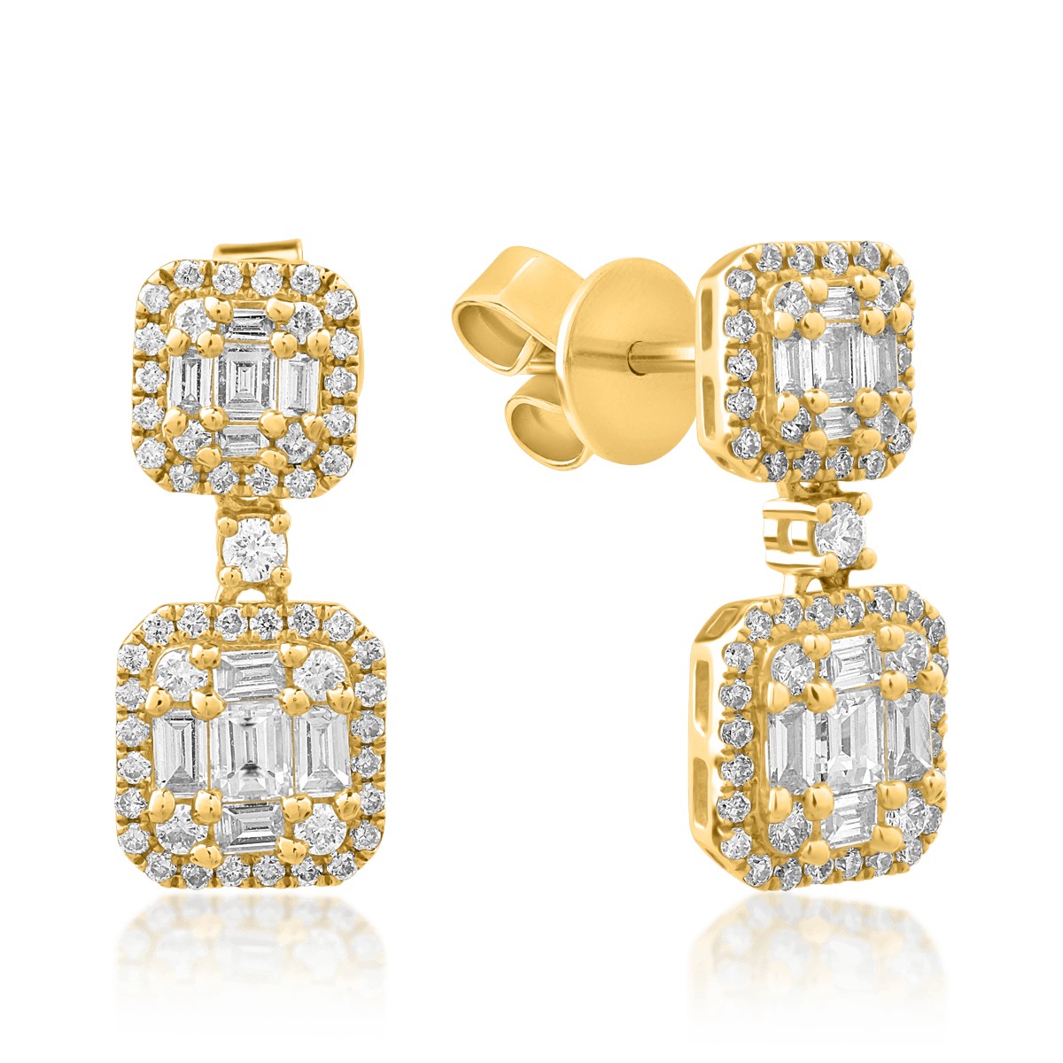 18K yellow gold earrings with 0.89ct diamonds