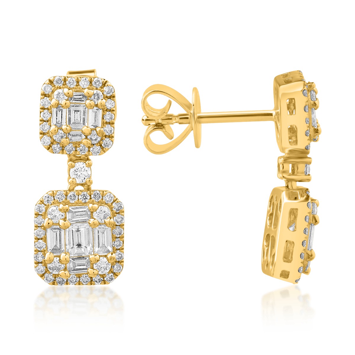 18K yellow gold earrings with 0.89ct diamonds