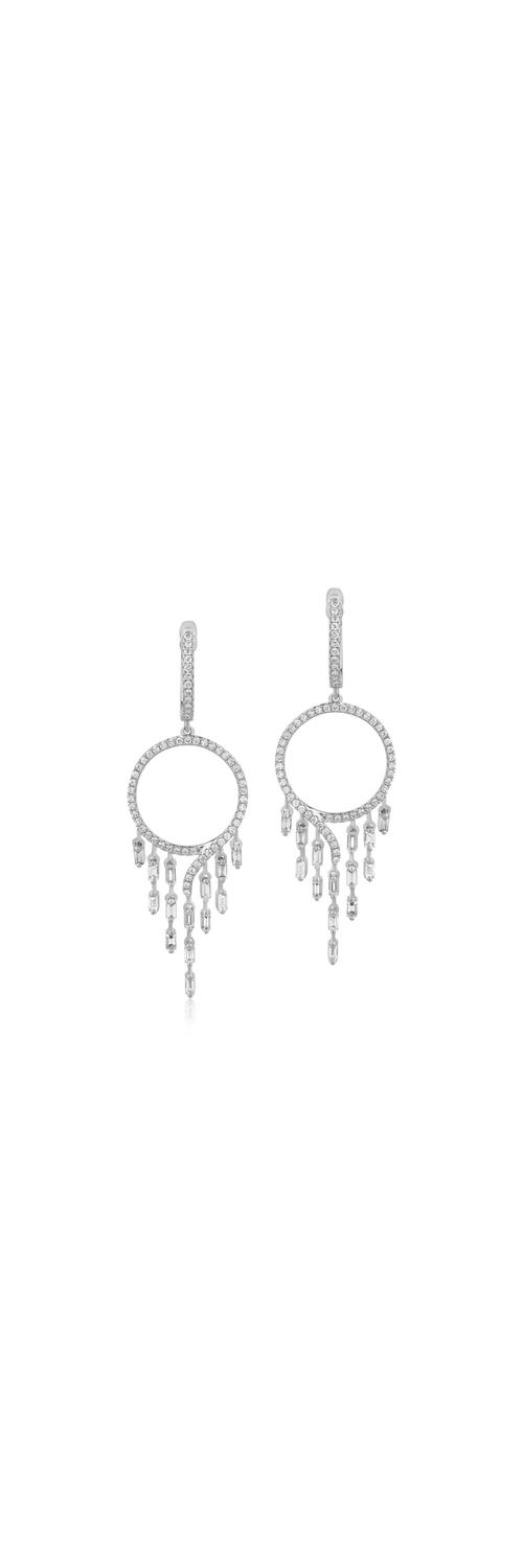 18K white gold earrings with 1.12ct diamonds