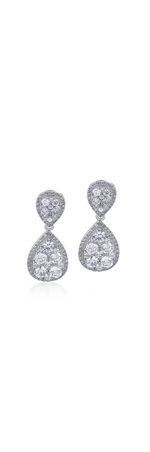 18K white gold earrings with 2.81ct diamonds
