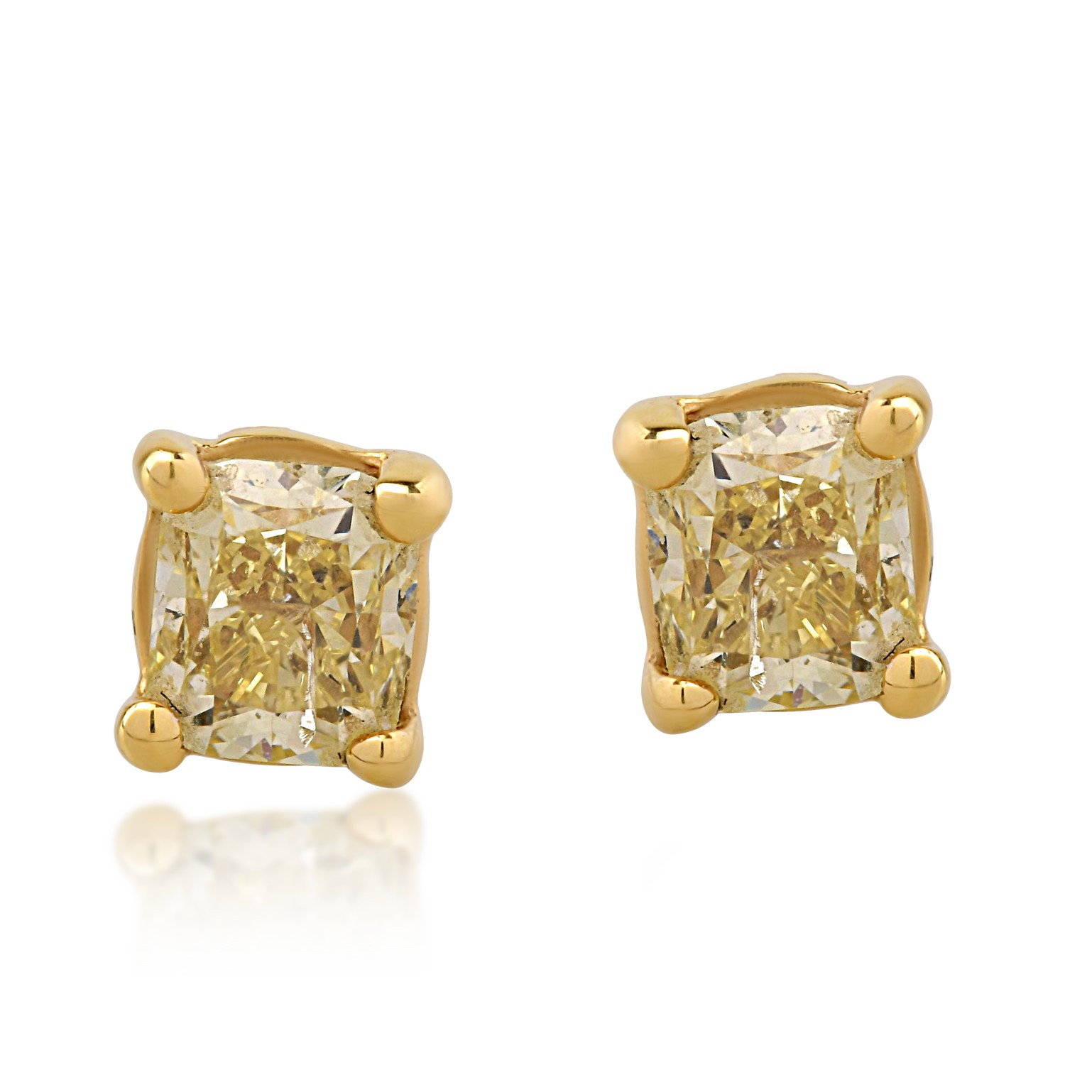 Cercei din aur galben de 18K cu diamante fancy-multicolore de 0.44ct