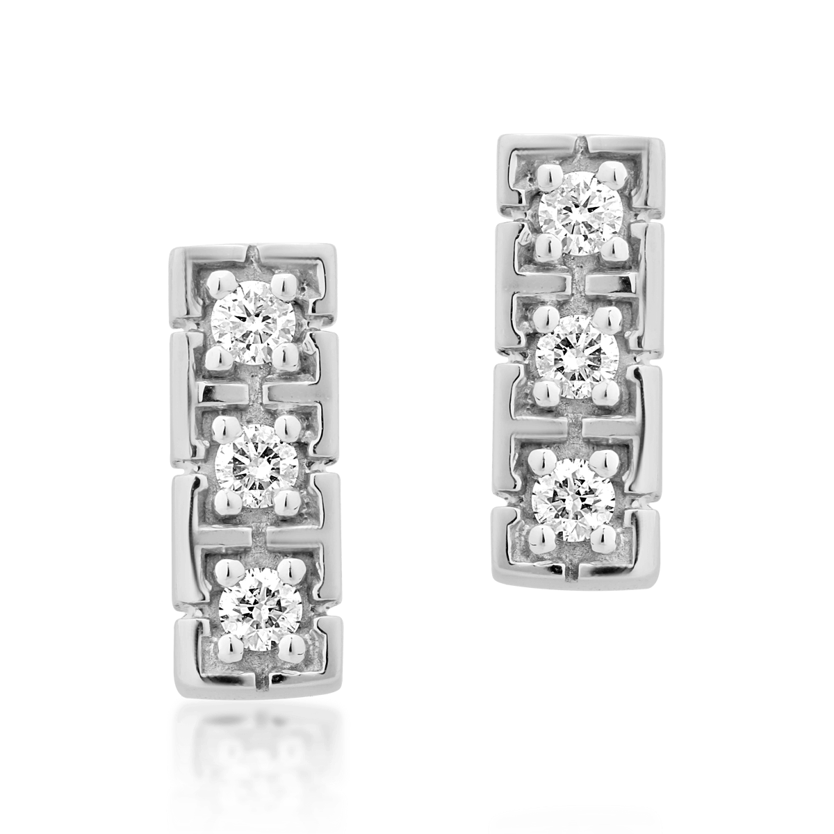 Cercei din aur alb de 18K cu diamante de 0.13ct image14
