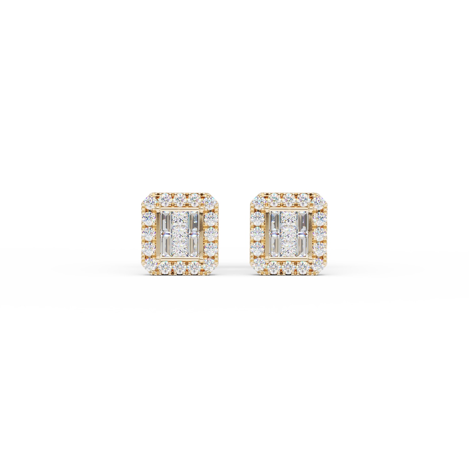 18K yellow gold earrings with 3.22ct diamonds