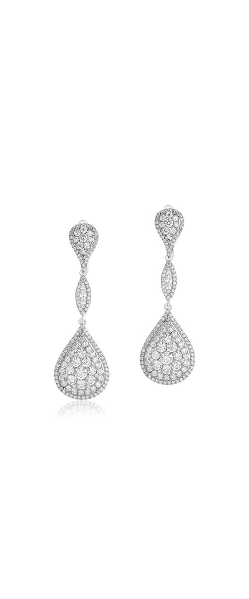 18K white gold earrings with 3.22ct diamonds