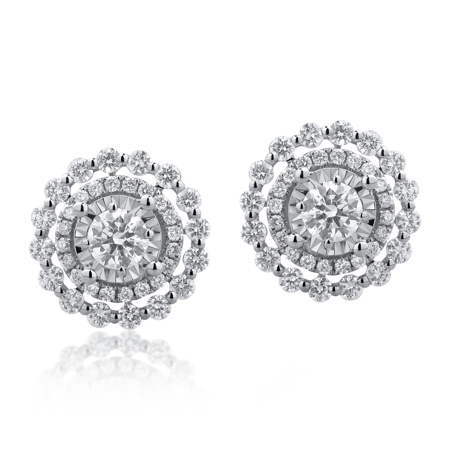18K white gold earrings with 1.05ct diamonds
