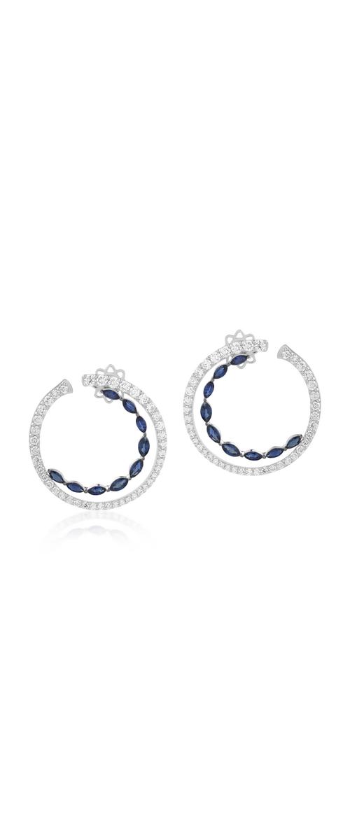 18K white gold earrings with 4.04ct diffused sapphires and 4.66ct diamonds