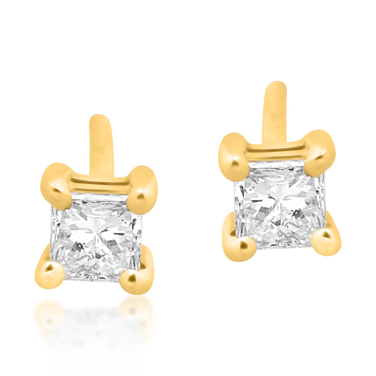 14K yellow gold earrings with 0.2ct diamonds