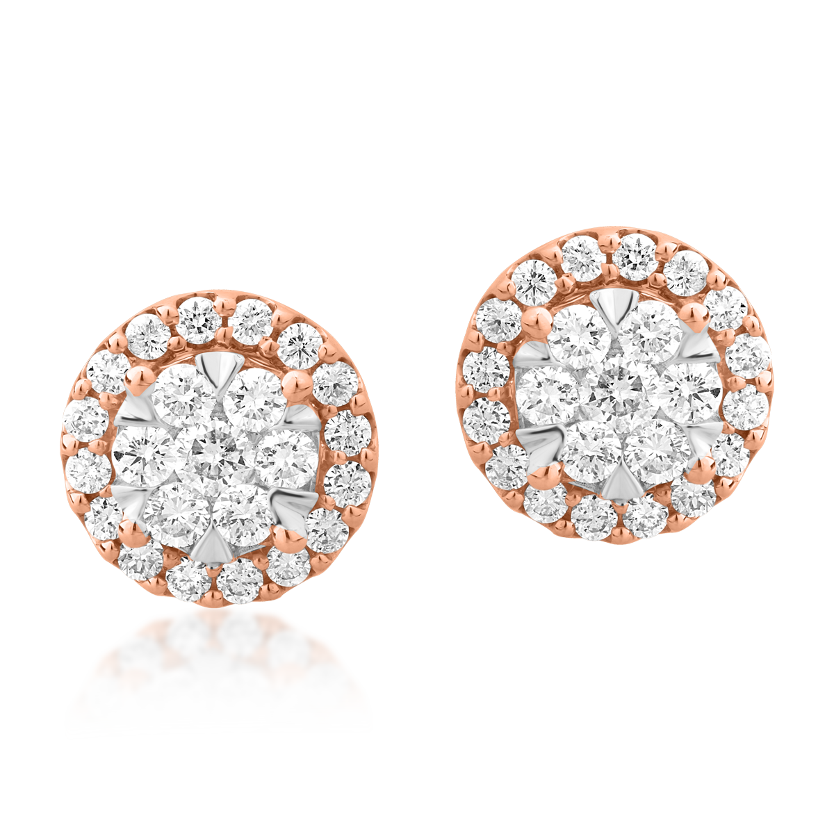 Cercei din aur roz de 18K cu diamante de 0.5ct image